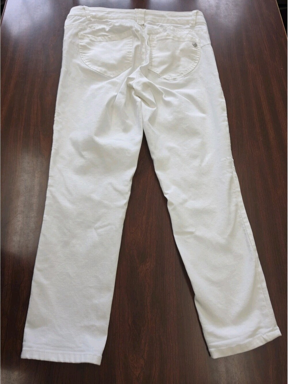 Democracy Absolution White Pants SZ 10 Straight Leg Stretch Tummy Control Casual - Picture 2 of 8